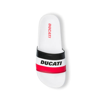 Ciabatte da uomo bianche con fascia tricolore Ducati, Brand, SKU p422000290, Immagine 0